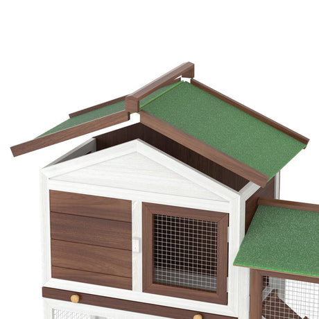 Rabbit Hutch Chicken Coop Large Wooden Run Cage Hen Guinea Pig Outdoor Pet House