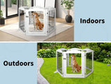 6 Panel Pet Playpen – Dog Play Pen, Cat Exercise Cage, Puppy Enclosure, Rabbit Fence, Indoor, White