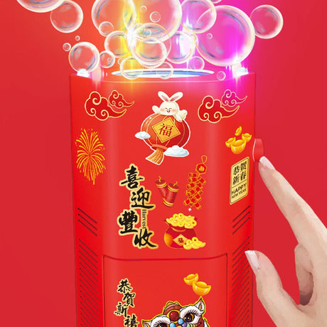 Automatic Firework Bubble Machine for Celebrations, Chinese Portable Lighted Bubble Maker Portable Bubble Blower for Party, Wedding, Camping, New Year Party Gifts