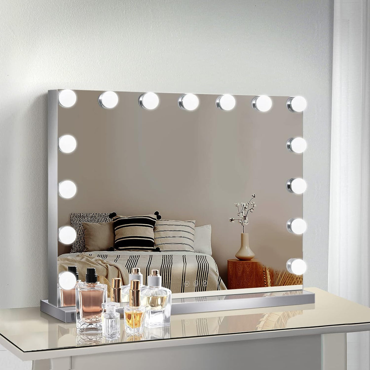 Makeup Mirror Hollywood With Light Stand Wall Mounted Mirrors Vanity