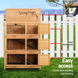 Chicken Coop Rabbit Hutch Large Pet House Run Cage Wooden 91.5cm x 46cm x 116.5cm Walk in Door Guinea Pig Ferret Bunny Chook Hen Feeder Metal Roof Outdoor Weatherproof Nesting Box Farm