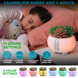 Oasis White Noise Machine Baby Night Light - Baby Cry Activated - Timer - Bluetooth Speaker - Cute Room Decor - Sleep Sound Soother with Baby Shusher, WhiteNoise, Lullaby's and Soothing Nature Sounds for Newborn Babies, Kids, Adults, Baby Gifts (Vibrant)