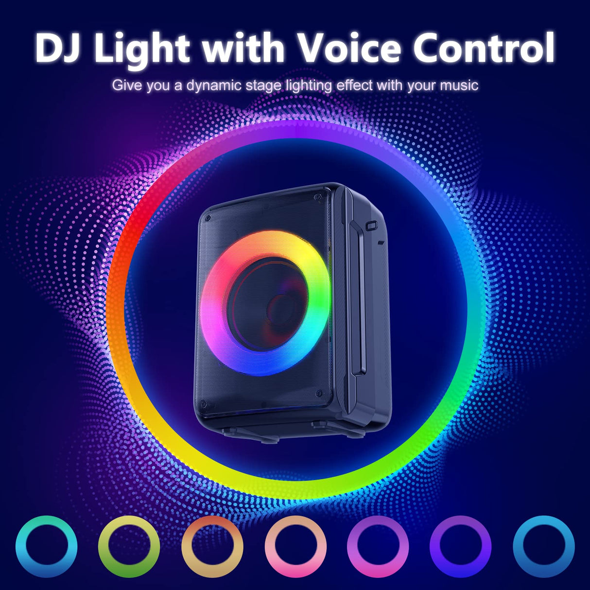 Karaoke Machine for Adults and Kids, Bluetooth Speaker with 2 Microphones, Portable Party Karaoke Speaker with DJ Lights Support TWS/REC, PA System Best Brithday etc