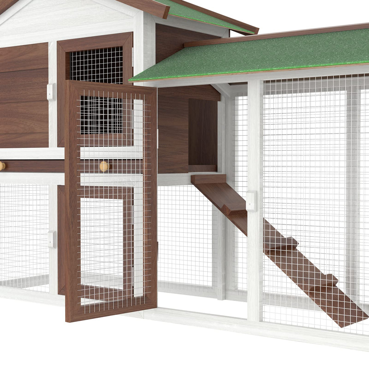 Rabbit Hutch Chicken Coop Large Wooden Run Cage Hen Guinea Pig Outdoor Pet House