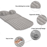 Inflatable Car Air Mattress for SUV Air Mattress Bed Double-Sided Flocking Thickened Car Inflatable Bed with Electric Air Pump 2 Pillows Side File Car Camping Essentials Outdoor Use Car Mattress, Grey