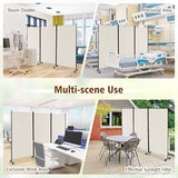 3-Panel Folding Room Divider, 180 CM Rolling Privacy Screen with Lockable Wheels, Portable Wall Divider and Separator, Freestanding Privacy Protection for Living Room, Bedroom, Office