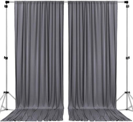 10 feet x 8 feet Polyester Backdrop Drapes Curtains Panels with Rod Pockets - Wedding Ceremony Party Home Window Decorations - Black (DRAPE-5X8-BLACK)