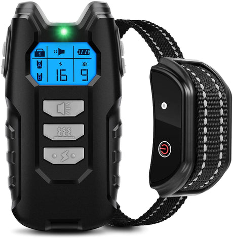 Dog Training Collar, Shock Collar for Dogs with Remote, Rechargeable Dog Shock Collar, 3 Modes Beep Vibration and Shock Waterproof Bark Collar for Small, Medium, Large Dogs