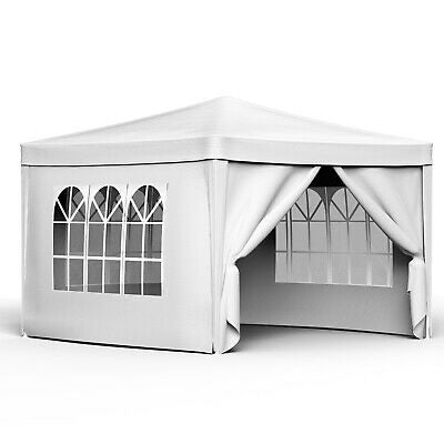 Gazebo Outdoor Camping Wedding Tent Side w/Wall & Window Folding Canopy