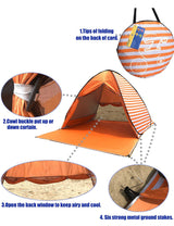 Orange Medium Size Beach Tent