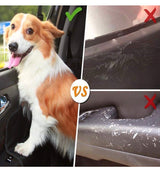 Dog Seat Cover for Car Seat Cover for Pets Waterproof Pet Seat Cover with Mesh Visual Window & Seat Belt Opening & Storage Pockets, Wear-Proof Dog Back Seat Hammock for Cars, Trucks and SUV - 147 x 137 cm (Black)