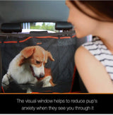 Dog Car Seat Cover, Waterproof Pet Seat Cover with Mesh Visual Window & Seat Belt Opening & Storage Pockets, Wear-Proof Dog Back Seat Hammock for Cars, Trucks and SUV - 147 x 137 cm