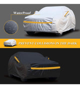 Car Cover Waterproof all Weather, 6-Layers Car Covers for Automobiles Snowproof Sunproof Dustproof Windproof Hail Protection Outdoor, Full Exterior Covers with Cotton, Universal Fit