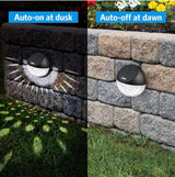 Solar Fence Lights Outdoor, 4 Pack 22LM Deck Lights, Auto On/Off Dusk to Dawn Post Lights, Waterproof Solar Garden Decorative Step Light, for Wall, Pathway, Driveway, Patio, Yard, Garden (Black)