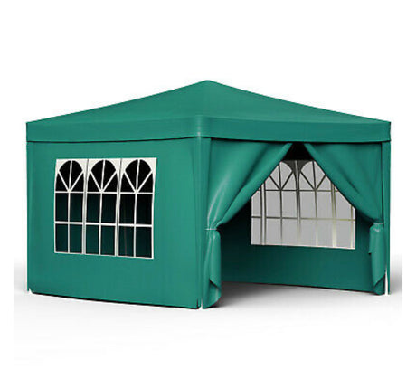 Gazebo Outdoor Camping Wedding Tent Side w/Wall & Window Folding Canopy