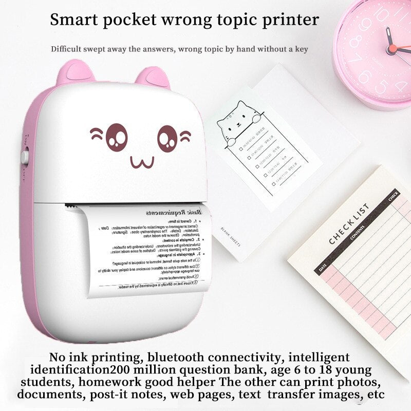 Mini Pocket Thermal Printer Bluetooth Mobile Phone Photos Label Printing Machine