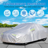 6 Layer Car Cover Waterproof Aluminum UV Dust Hail Resitant Universal 4 Size